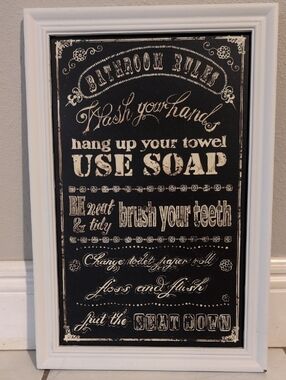 "Chalkboard" Bathroom Rules Sign